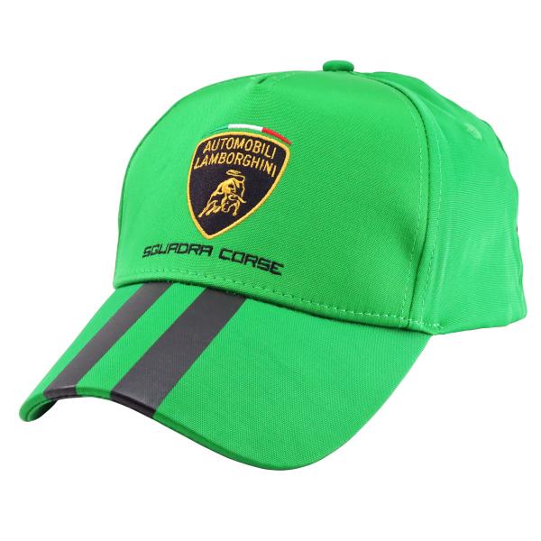 ランボルギーニ オフィシャル SC23 ベースボール キャップ グリーン 帽子 ストライプ 緑 公式