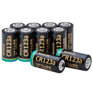 10個セット NinoLite CR123a リチウム電池 大容量1600ｍAh スマートロック 電動玄関ロック ヘッドライト 観測器 フィルムカメラ 等