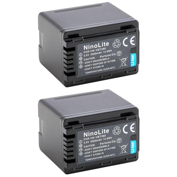2個セット Panasonic VW-VBT380-K 互換バッテリー HC-VX980M HC-W...