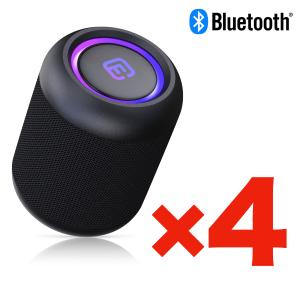 (4台セット) Bluetooth スピーカー 小型 高音質 重低音 防水 防塵 SDカード お風呂 LED ワイヤレス コンパクト ハンズフリー スマホ 40s CW1LC｜forties