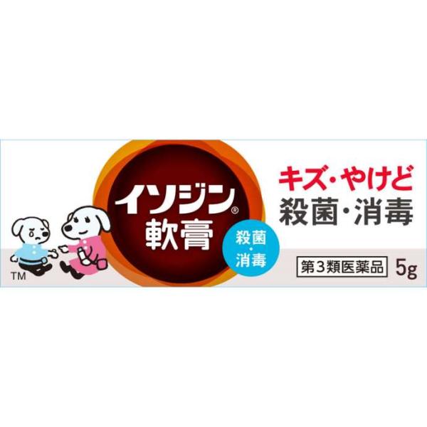 【第3類医薬品】イソジン軟膏 5g [5個セット・【メール便(送料込)】※代引・日時・時間・他の商品...