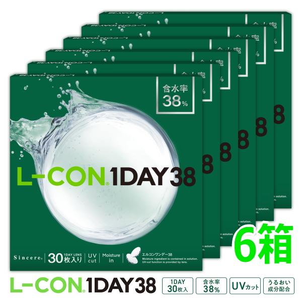 エルコンワンデー38 L-CON 1DAY 38 低含水 1日使い捨て 30枚 6箱 1day ワン...