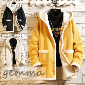 ムートンコート メンズ ミドル丈 コート 裏起毛 ジャケット