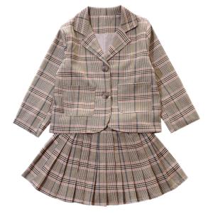 即納 翌日発送 子供スーツ フォーマル 女の子 子供服 セットアップ キッズ 2点セット チェック柄 入学式 入園式 卒園式 卒業式 七五三 発表会　｜fortuna-gemma