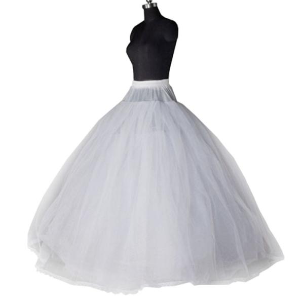 ホワイトパニエ/ブラック/プリンセスライン 大人用ウエディングドレス用 Aライン ロングドレス・スカ...