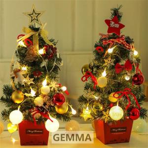 クリスマスツリー 50cm オーナメント テーブル飾り 部屋 北欧 机の上  christmas tree ミニクリスマスツリー セット LEDライト付き 電池式｜fortuna-gemma