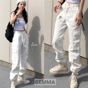 カーゴパンツ レディース  ボトムス BF風 hiphop 着痩せ