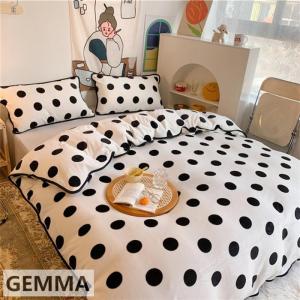 布団カバー 4点セット ベッドカバー ドット 水玉 ふわふわ ブランケット 掛け布団カバー 枕カバー もこもこ 暖かい おしゃれ 寝室 厚手 保温 シンプル