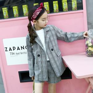 即納 子供スーツ フォーマル 女の子 子供服 セットアップ 2点セット ハーフパンツ チェック柄 格子縞 入学式 入園式 卒園式 卒業式 七五三 発表会　