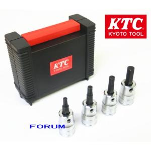 KTC  ケース付 9.5sq.  ショートヘキサゴンビットソケットセット