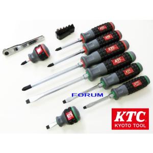 KTC 【レビューを書いて送料無料】 貫通ドライバー 板ラチェット セット / 樹脂柄ドライバセット...