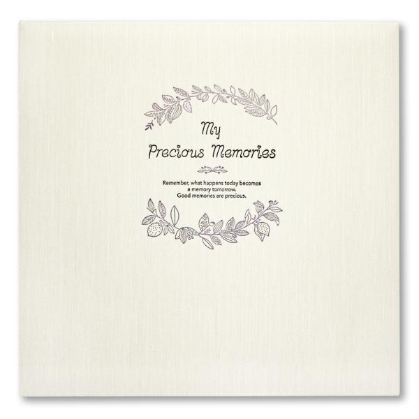 シャンタン織風  写真台紙　プレシャスメモリー　アイボリー　６切り2面表紙