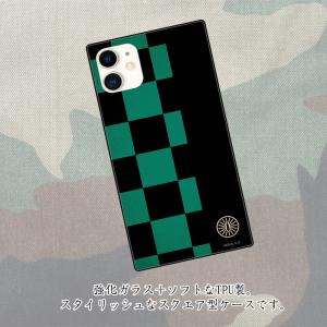 鬼滅の刃 スクエアガラスケース iPhone1...の詳細画像1