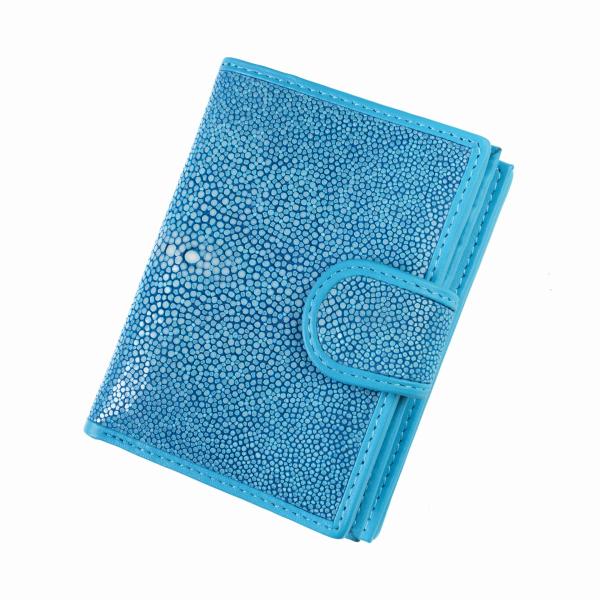 スティングレイ 二つ折り財布 新品 高級感 シャイニングスティングレイ 牛革レザー/エイ革 ガルーシ...