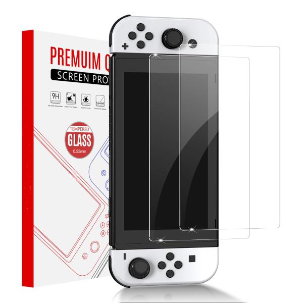 Switch 有機el ガラスフィルム 用 Sungale『2枚入り』新型switch 有機elモデ...