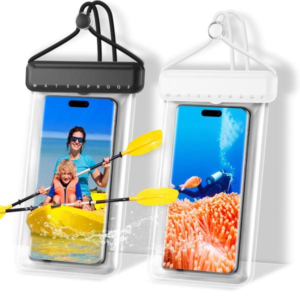 スマホ 防水ケース 【新登場 &amp; 2枚セット】 IPX8完全防水 指紋認証/Face ID認証対応 ...