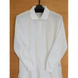 大婦人レディース長袖ポロシャツ白（Ｍ・Ｌ・ＬＬ）仕事着
