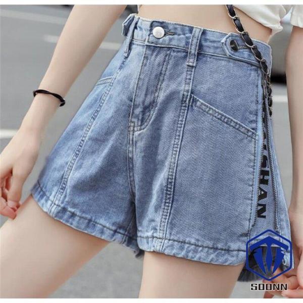 ショートパンツ デニムパンツ レディース 5分丈 ハーフパンツ ワイドパンツ ジーンズ ジーパン 夏...