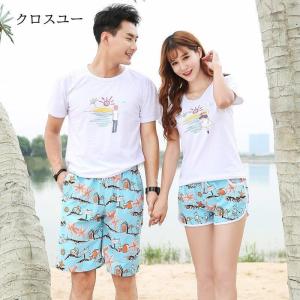 水着 メンズ レディース サーフパンツ 植物柄 海パン 海水パンツ ショートパンツ ハーフパンツ 短パン