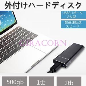 外付けHDD 2T ハードディスク USB3.1ポータブル型 外付けハードディスク TypeC 静音 持ち運び 簡単接続 PC/Mac/Windows/TV/XBox適 耐衝撃