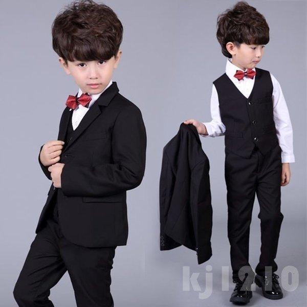 男の子スーツ6点セットズボンベスト長袖シャツジャケットネクタイ蝶ネクタイ子供服ドレス上下セット秋冬キ...