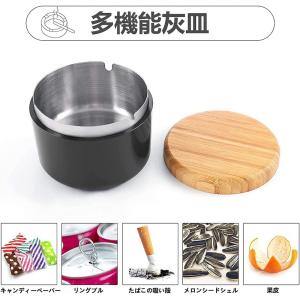 灰皿 おしゃれ 木製 ふた付き灰皿 大容量 蓋...の詳細画像3