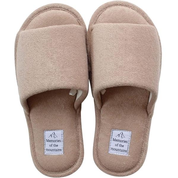 スリッパ　洗える　ベージュ　Ｍ　軽量　左右有り　前ひらき　Ｍサイズ　軽い　外縫い　前開き　おしゃれ　...