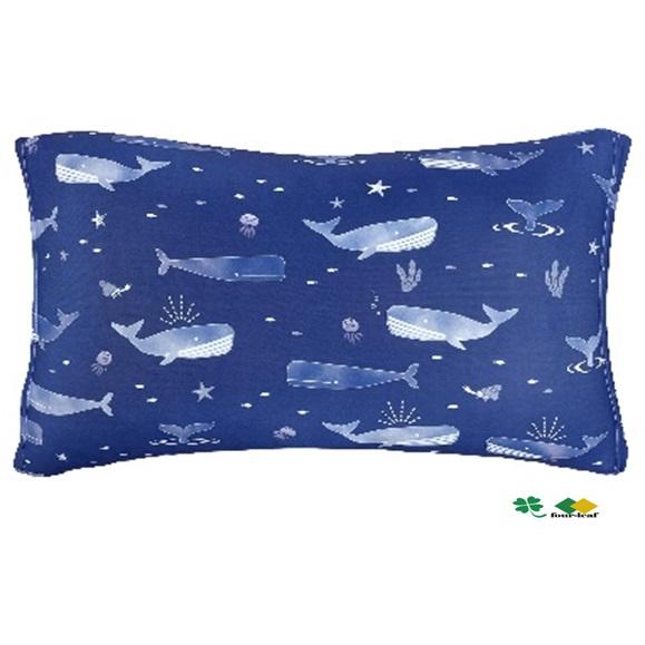 【販売終了】枕カバー クジラ 柄  冷感 ＆ パイルのびのび枕カバー 筒型 約36ｘ57ｃｍ 抗菌防...