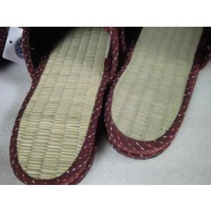 スリッパ 和風柄 い草 レッド あずき色 単品...の詳細画像4