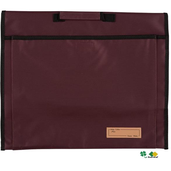 2035 防災頭巾カバー 背もたれ エンジ（茶色） 持ち手付き　アルミ加工防災頭巾専用カバー　トップ...