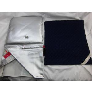 防災頭巾カバーセット　アルミ加工頭巾　ＥＳ　と コール天（ネイビーブルー）　セット  日本防炎協会認...