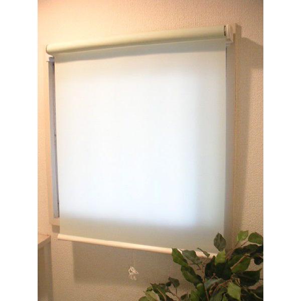 【販売終了】つっぱりタイプ　ロールスクリーン　パステルグリーン　幅90ｘ高さ180ｃｍ（代引き不可・...