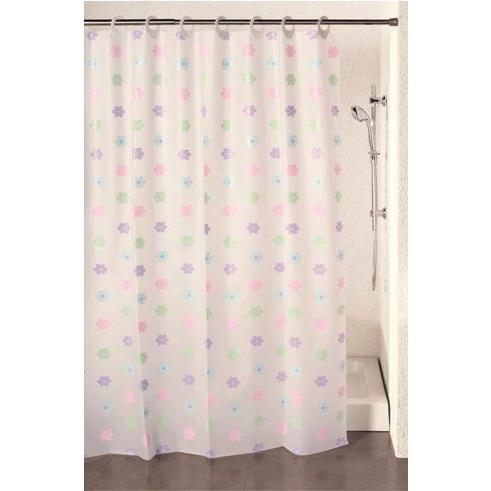 【販売終了】ポスト入れお届け　シャワーカーテン（フラワー柄）幅140ｘ長さ150ｃｍ 配達日・時間指...