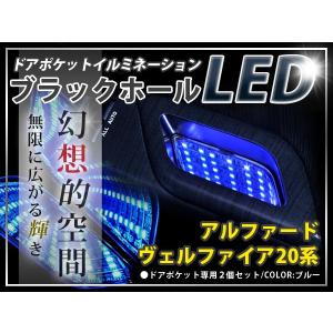 20系 前期 後期 アルファード ヴェルファイア ドアポケットLED ブラックホールLED ホワイト 白 ブルー 青 ピンク 桃 LED ドアポケット｜fourms