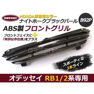 RB1 RB2 オデッセイ フロント グリル カーボン調 3本ライン