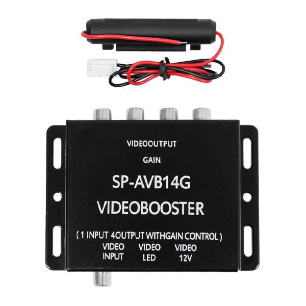 【メール便送料無料】4出力 アンプ内蔵 映像分配器 ビデオブースター モニター増設 ブースター ヘッ...