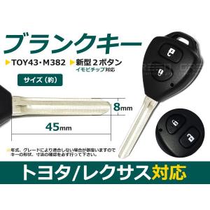 【メール便送料無料】 ブランクキー RAV4/ラヴフォー 表面2ボタン トヨタ【ブランクキー 純正交換用 リペア用 スペアキー 鍵 カギ かぎ｜fourms