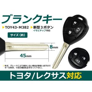 【メール便送料無料】 ブランクキー RAV4/ラヴフォー 表面3ボタン トヨタ【ブランクキー 純正交換用 リペア用 スペアキー 鍵 カギ かぎ｜fourms