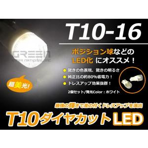 【メール便送料無料】 LEDバルブ T10/Ｔ16 ダイヤカットSMD 白/ホワイト ポジション球/ライセンス球/ナンバー灯などに LED球 ウェッジ球｜fourms