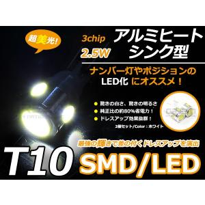 【メール便送料無料】 LEDバルブ T10 5連 SMD ホワイト LED球 LEDライト LED球 ウェッジ球 電球 ライト ポジション球 ウインカー｜fourms