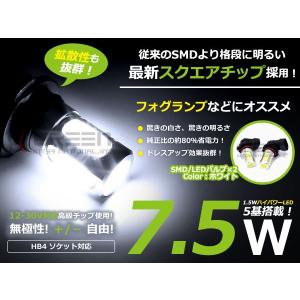 HB4 7.5W ホワイトLEDフォグランプ フォグランプLED フォグライト 【LEDバルブ 電球 ライト ドレスアップ イルミネーション｜fourms
