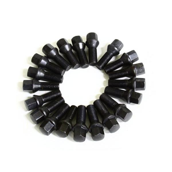 送料無料 輸入車用 ホイールボルト M14×P1.5 首下28mm 60度 20個セット ブラック ...