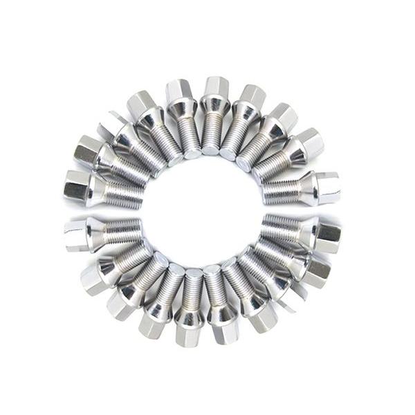 送料無料 輸入車用 ホイールボルト M14×P1.5 首下40mm R14球面 20個セット メッキ...