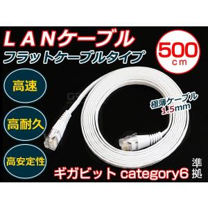 LANケーブル 30m カテゴリ6 フラットケーブル スリム 白 【有線 ネット
