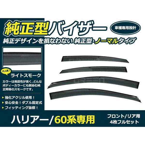 送料無料 サイドドアバイザー ハリアー/ハイブリッド 60系 クリアスモーク トヨタ H25.12〜...