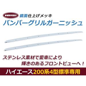 【送料無料】 バンパーグリルガーニッシュ  トヨタ ハイエース 200系 4型 標準車 純正交換 グリル 【エアロ パーツ ガーニッシュ 外装｜fourms