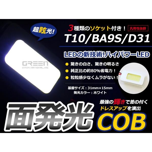 【メール便送料無料】 基盤ルームランプ COB面発光 COB 31mm×15mm ホワイト/白基盤 ...