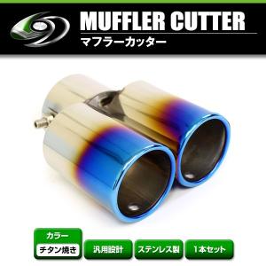 マフラーカッター プロボックス 2本出し シルバー AX381 汎用