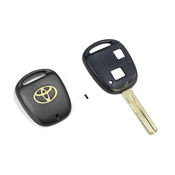 【メール便送料無料】 トヨタ純正ゴールドエンブレムカバー付き ブランクキー アルテッツァ 表面2ボタ...