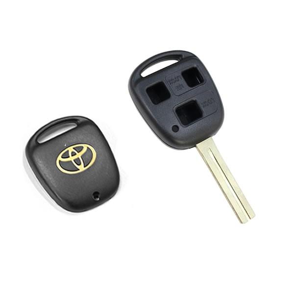【メール便送料無料】 トヨタ純正ゴールドエンブレムカバー付き ブランクキー ソアラ 表面3ボタン ト...